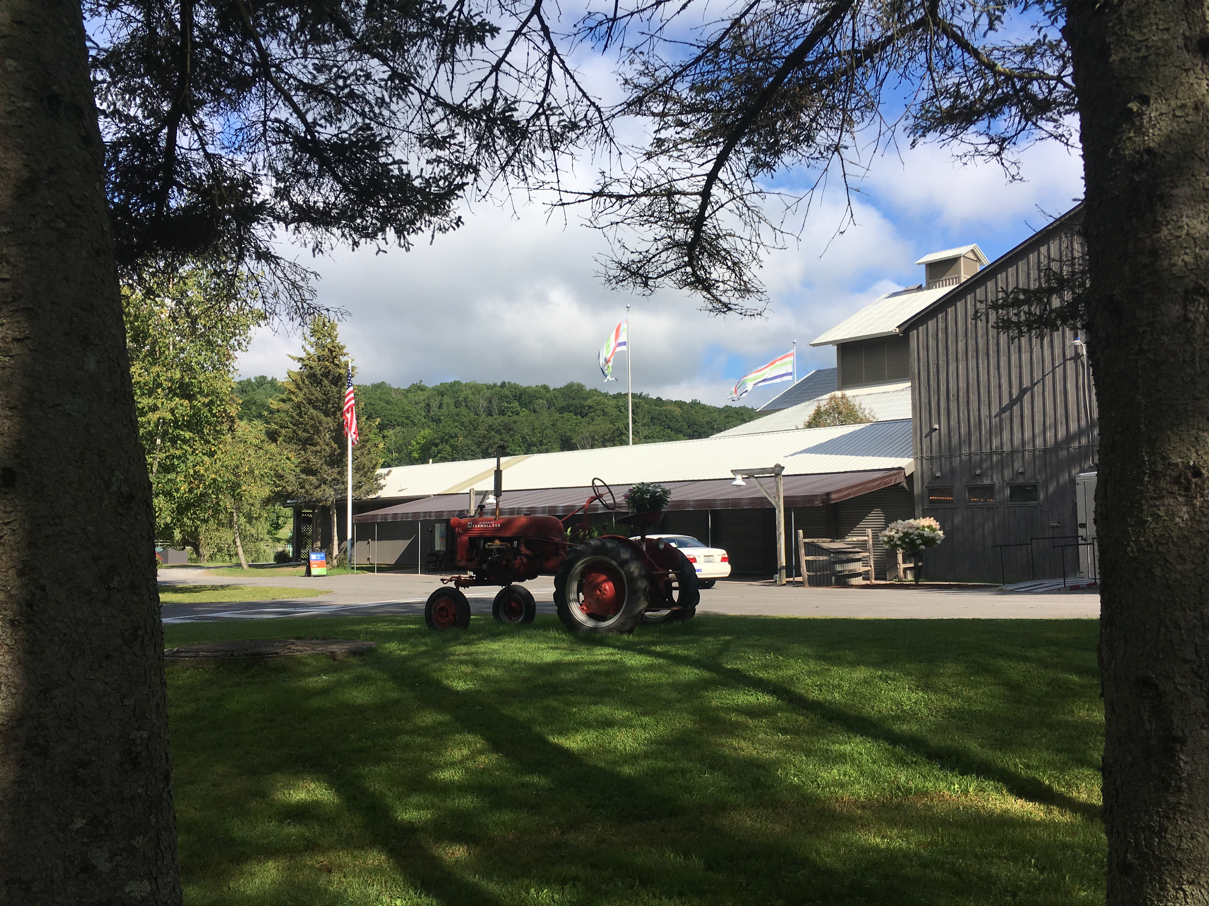 A photo of the front of Glimmerglass’ Alice Busch Opera Theater. 