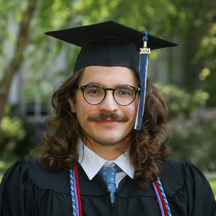 Shot of senior Speaker Emir Kulluk ’21 at 2021 Commencement