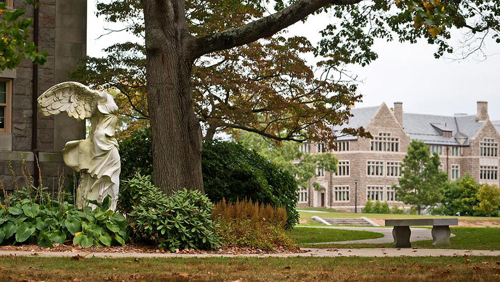 The Nike statue on campus. 