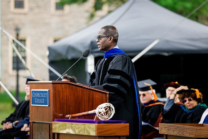 Keynote speaker Patrick Awuah gives his address.