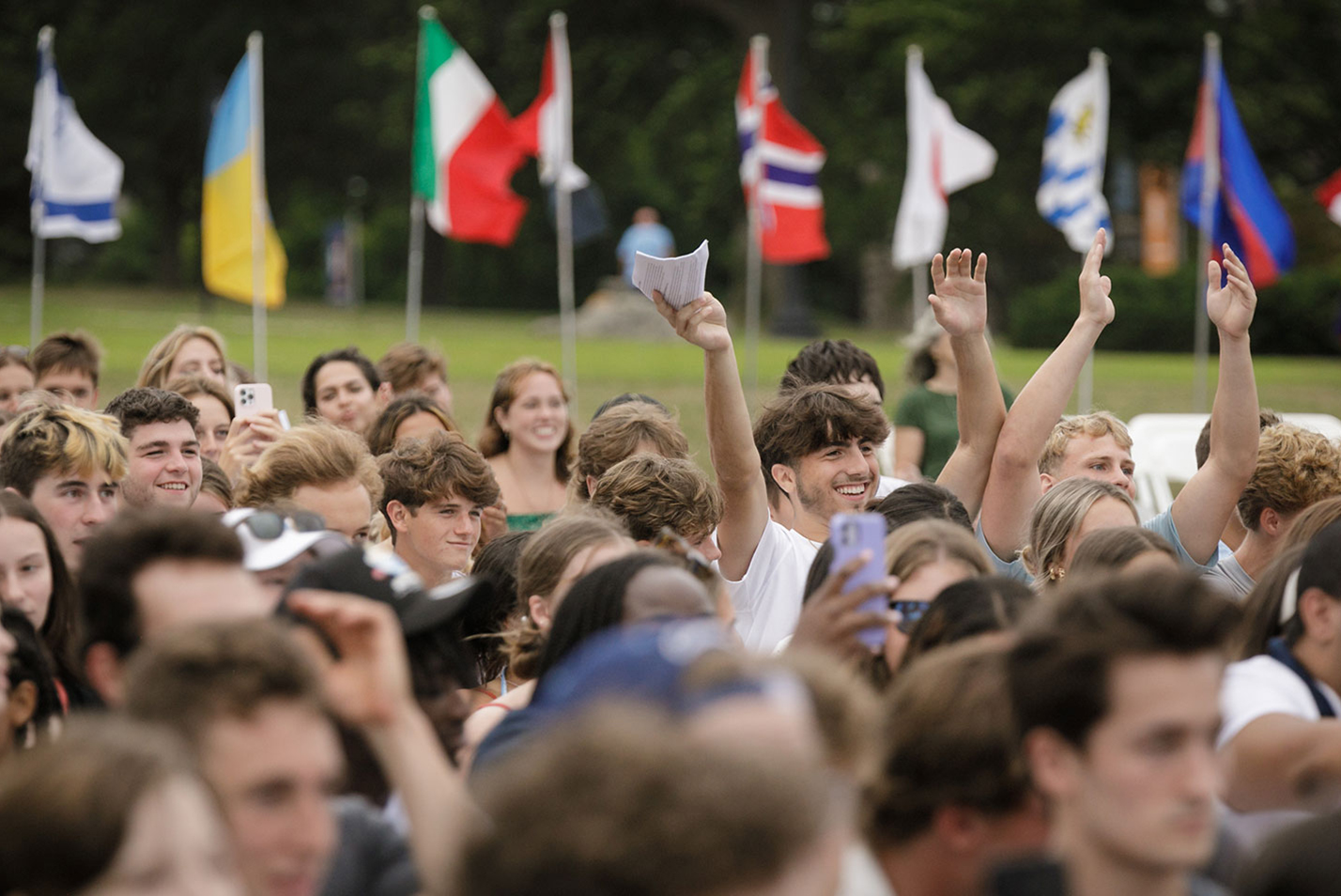 Student cheer during Convocation.