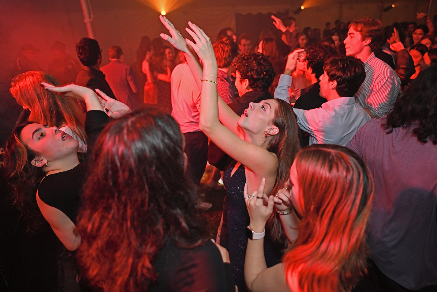 Students dance under the lights at the 2023 Fall Ball