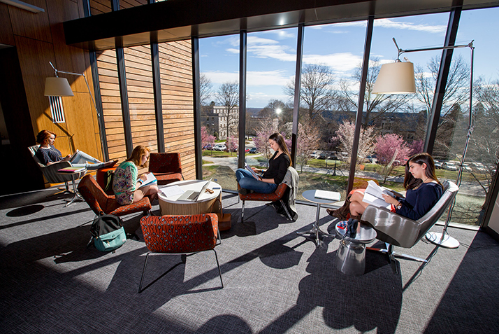 Students study in Shain Library