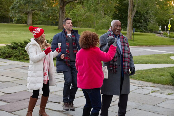 The stars of Hallmark's Trivia at St. Nick's are filmed walking across Conn's campus.