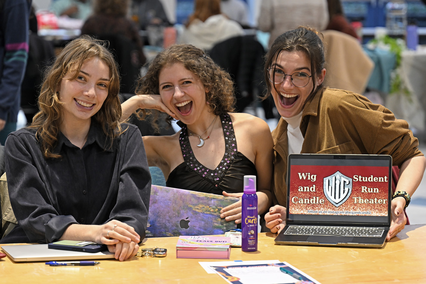 The Wig & Candle table at the student activites fair